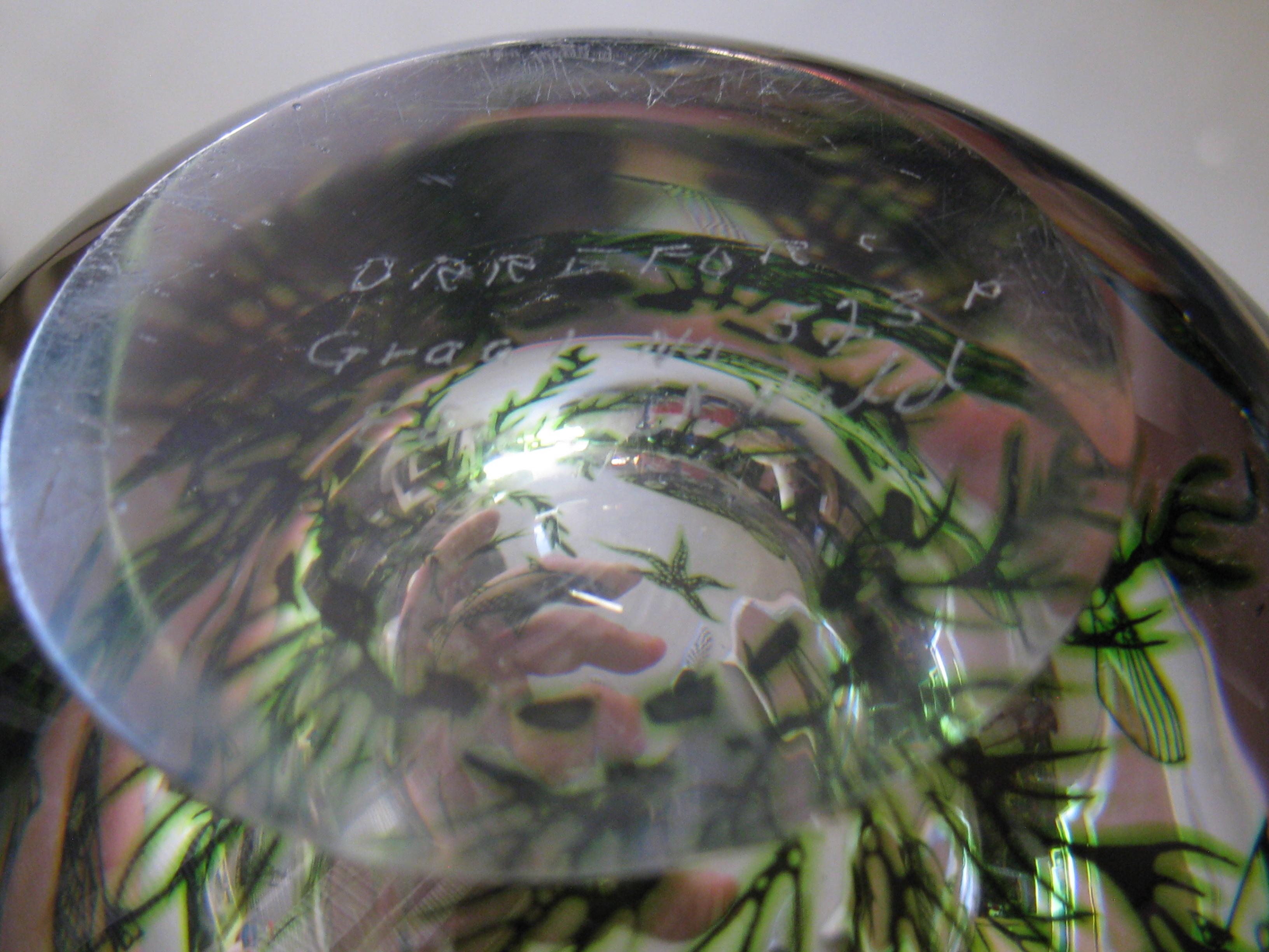 1940's, Orrefors Edward Hald Graal Fish Art Glass Vase Sculpture Made in Sweden For Sale 8