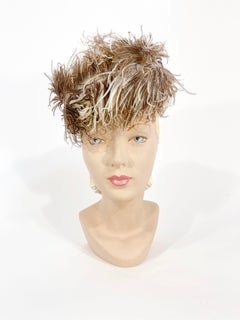 1940s Ostrich Feathered Perch Hat