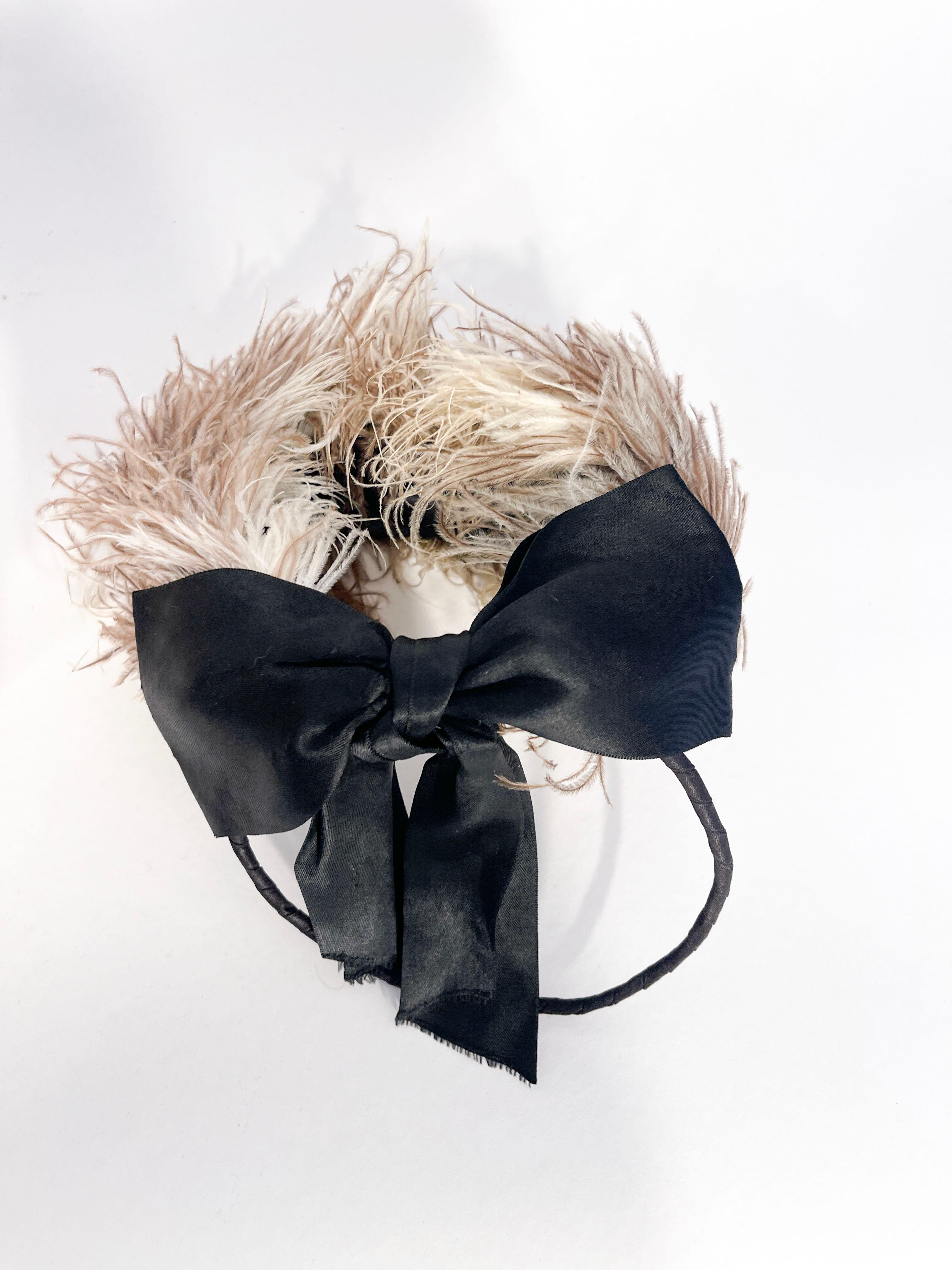 1940s Ostrich Feathered Perch Hat For Sale 1