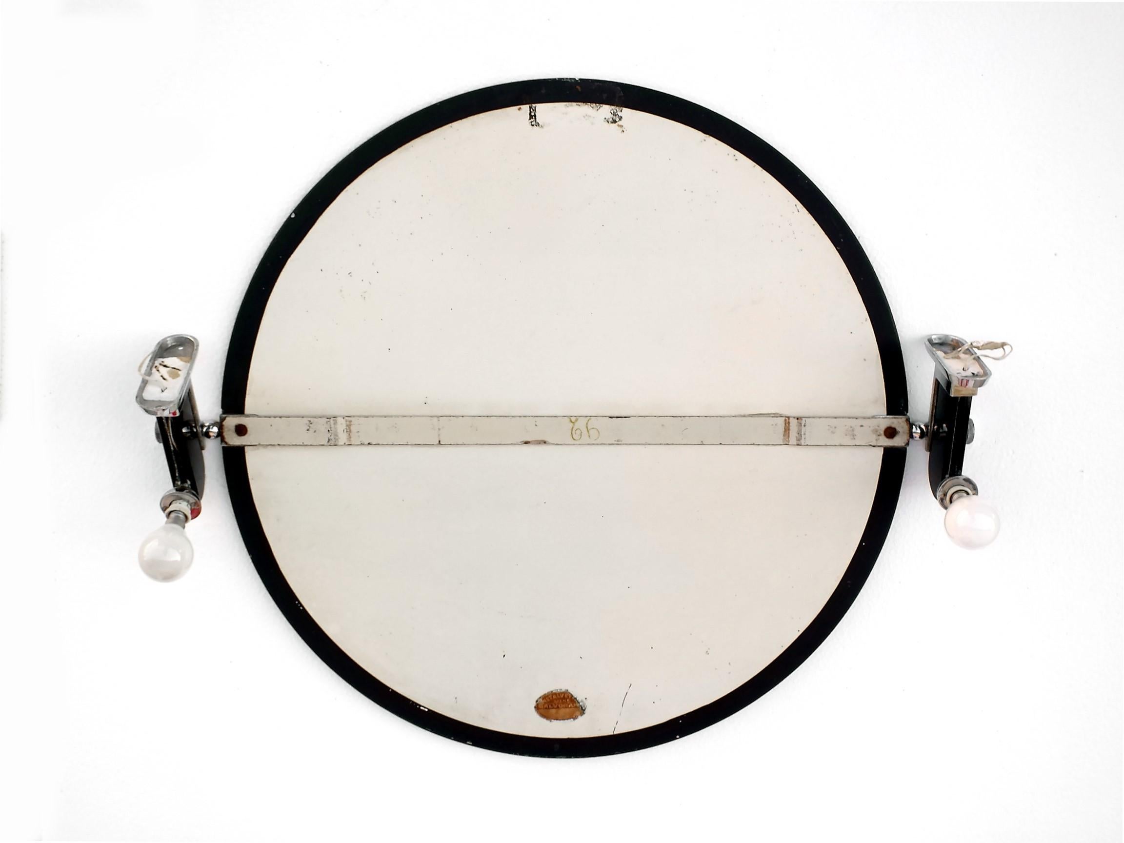 1940s Osvaldo Borsani Design 30 Metalvetro Galvorame Siena Tilting Wall Mirror For Sale 12