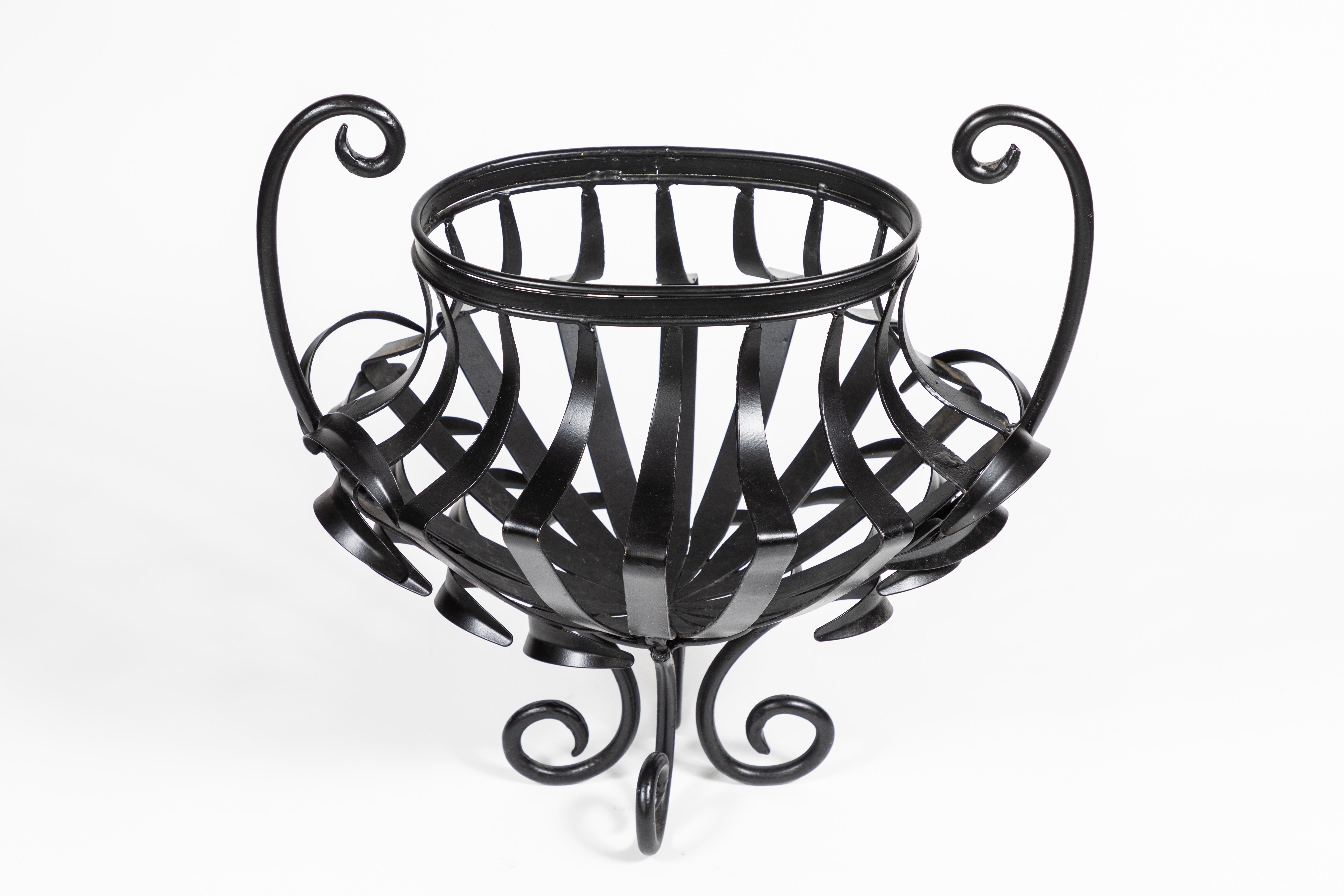 Mid-20th Century 1940s Oval Wrought Iron Urn Planter