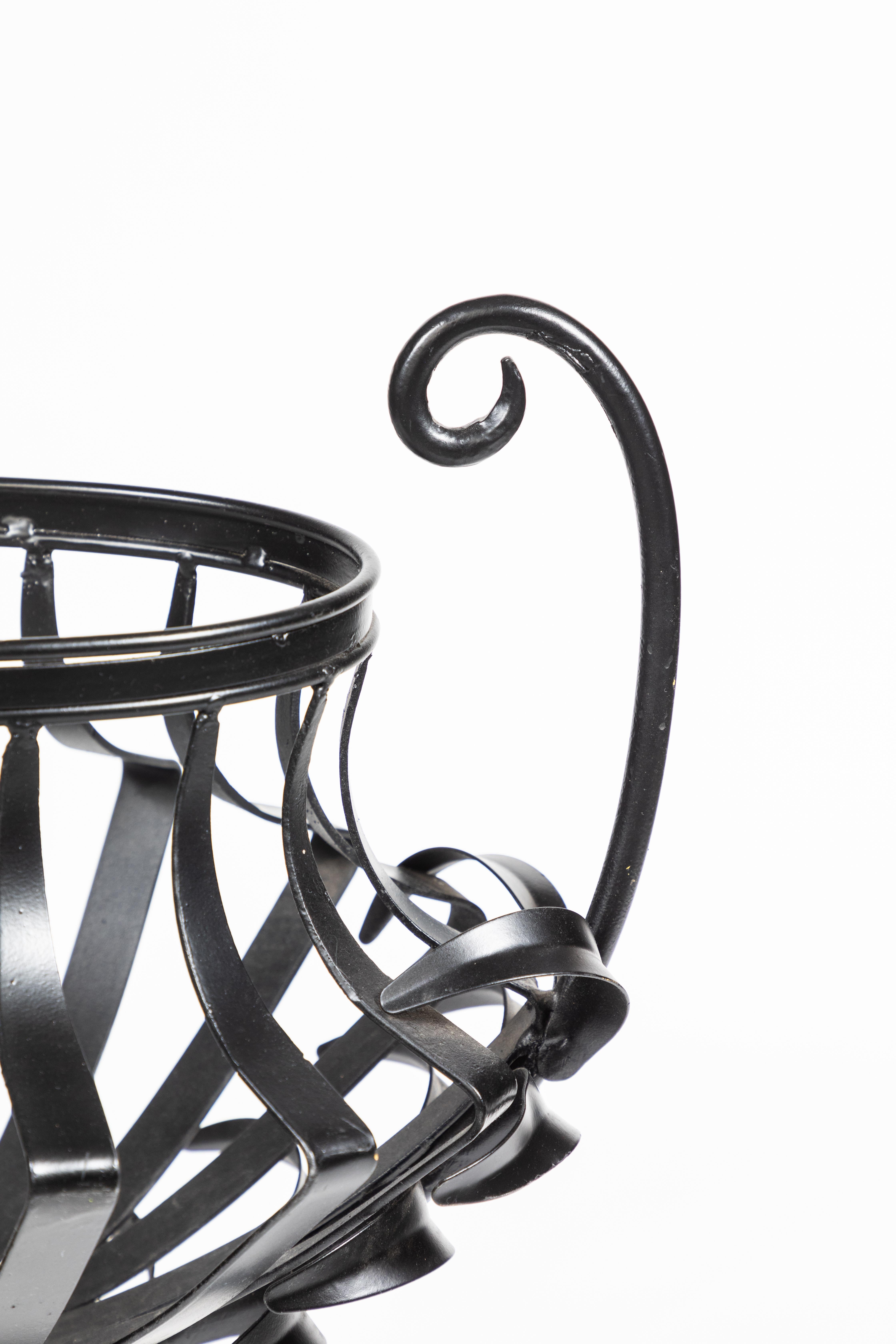 1940s Oval Wrought Iron Urn Planter 2