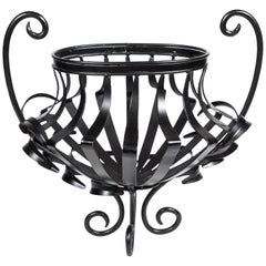 Vintage 1940s Oval Wrought Iron Urn Planter