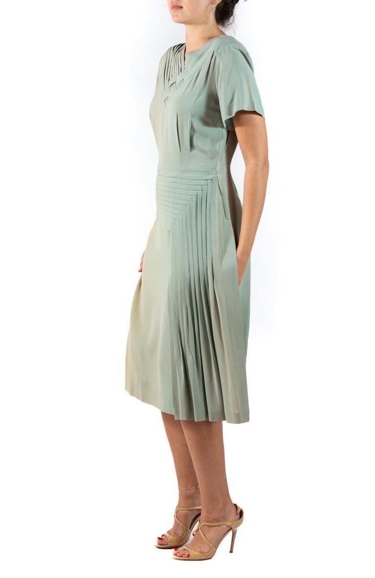 Dress shows signs of wear and fading 1940S Oyster Grey Rayon Crepe Dress 