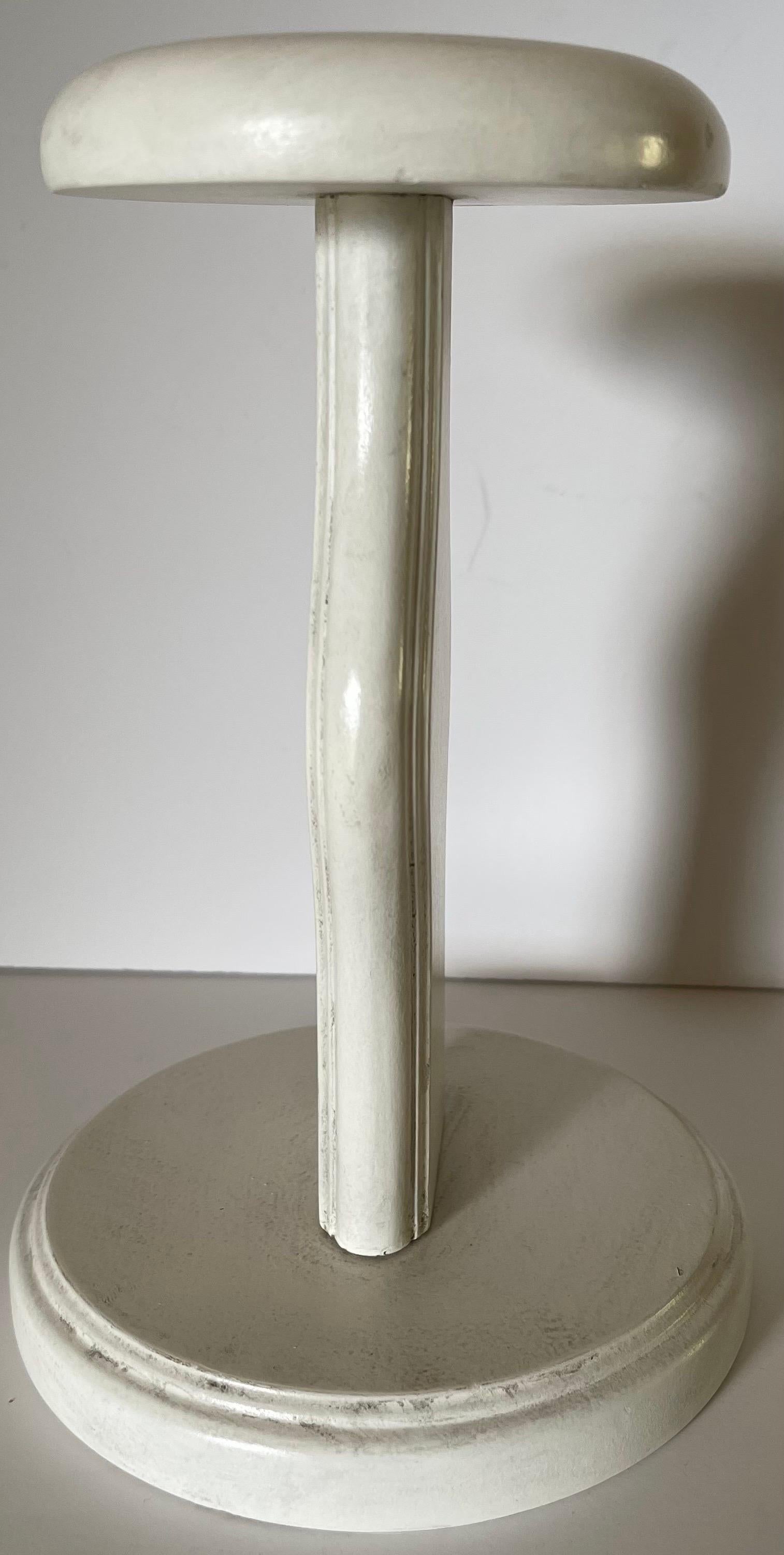 1940s Painted White Wooden Hat Stand In Good Condition For Sale In Stamford, CT