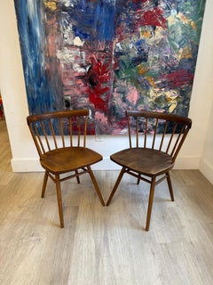 1940's PAIR George Nakashima N19 Straight Chairs for Knoll With Original Labels