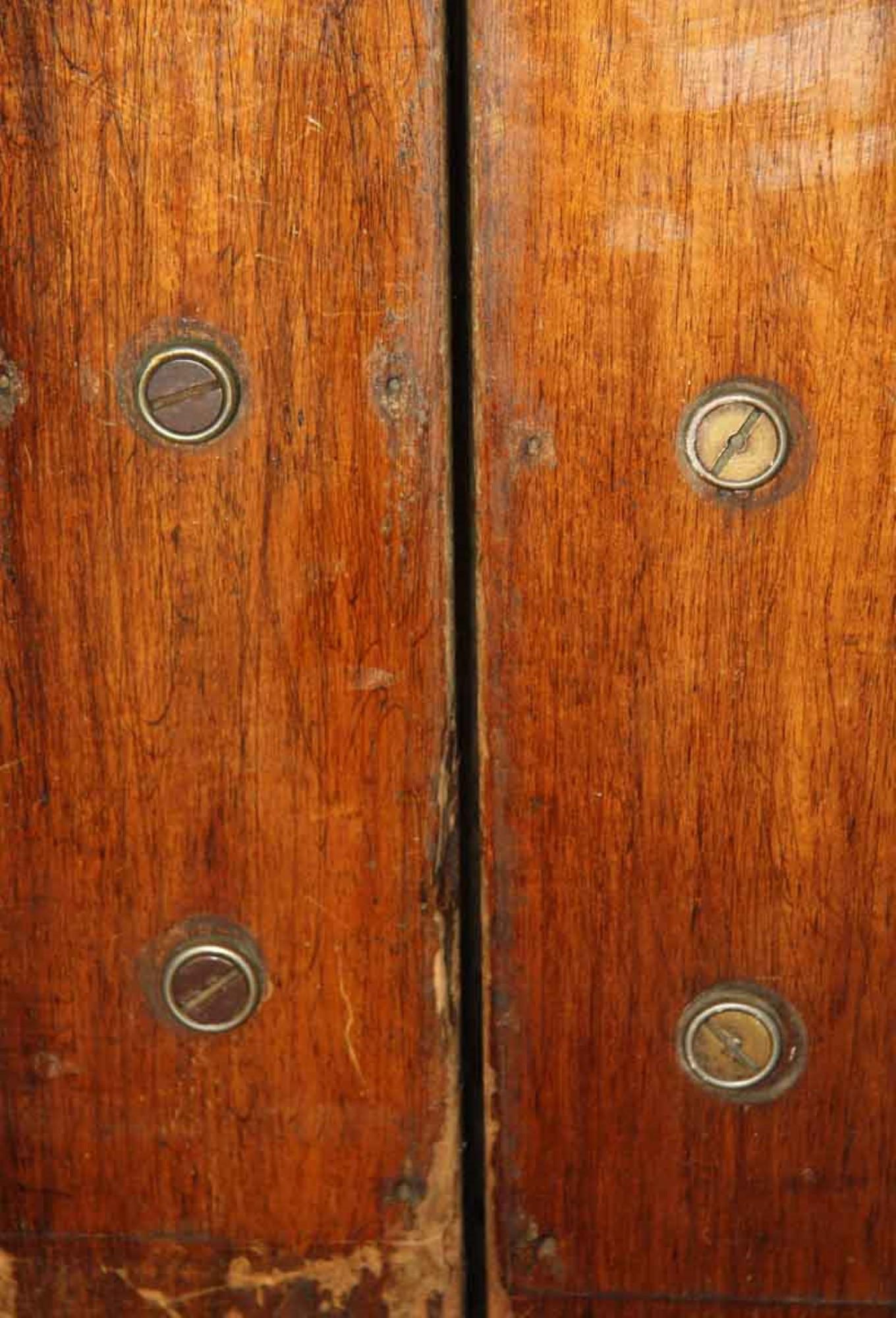 American 1940s Pair of Antique 8-Panel 2 Lite Carved Wood Tall Swinging Doors