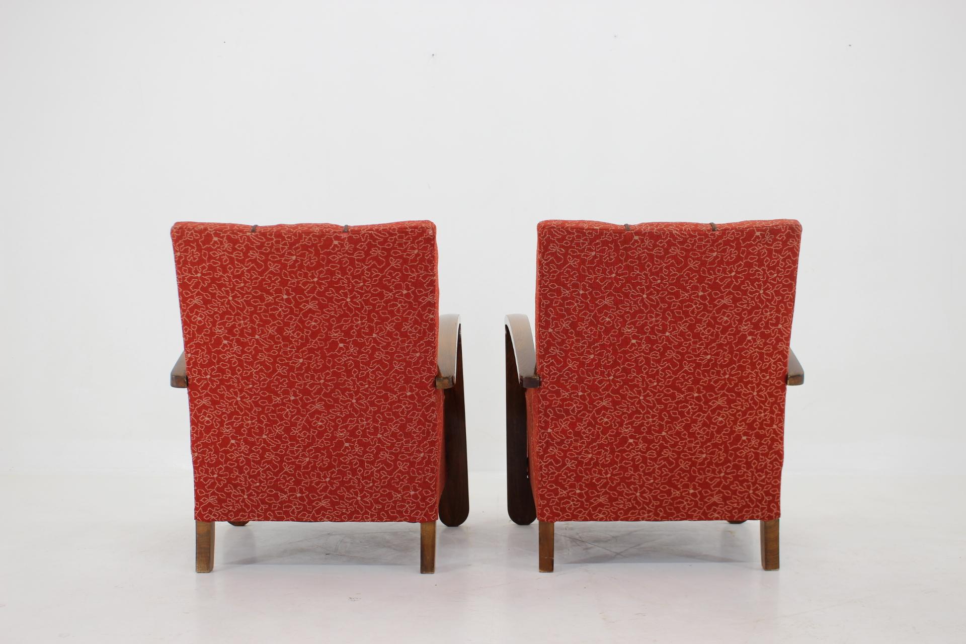 Zwei Art-déco-Sessel aus den 1940er Jahren, Tschechoslowakei (Tschechisch)