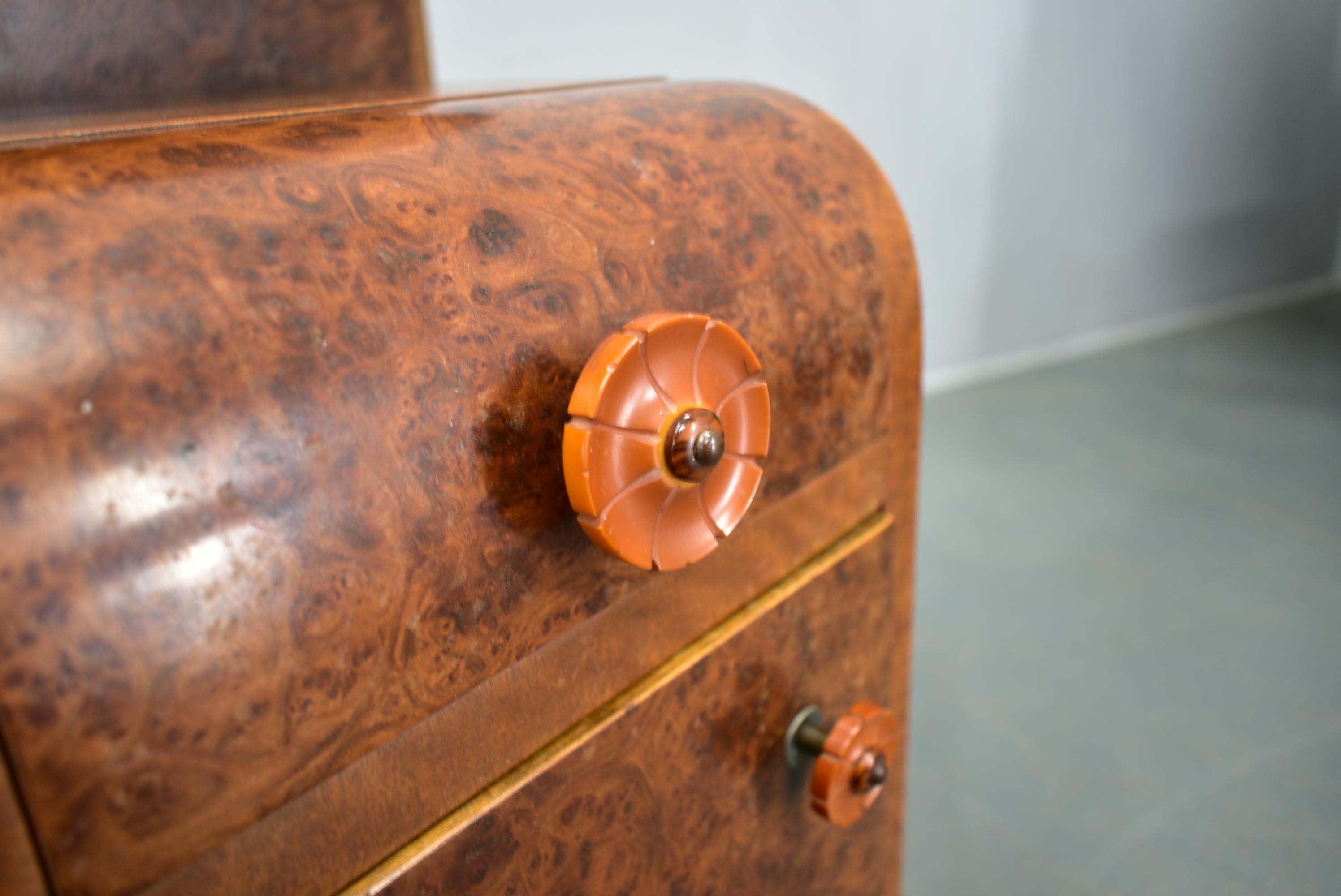 1940s Pair of Art Deco Bedside Tables, Czechoslovakia For Sale 11