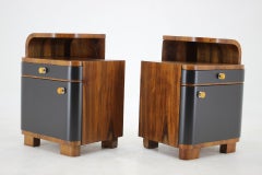1940s Pair of Art Deco Bedside Tables, Czechoslovakia