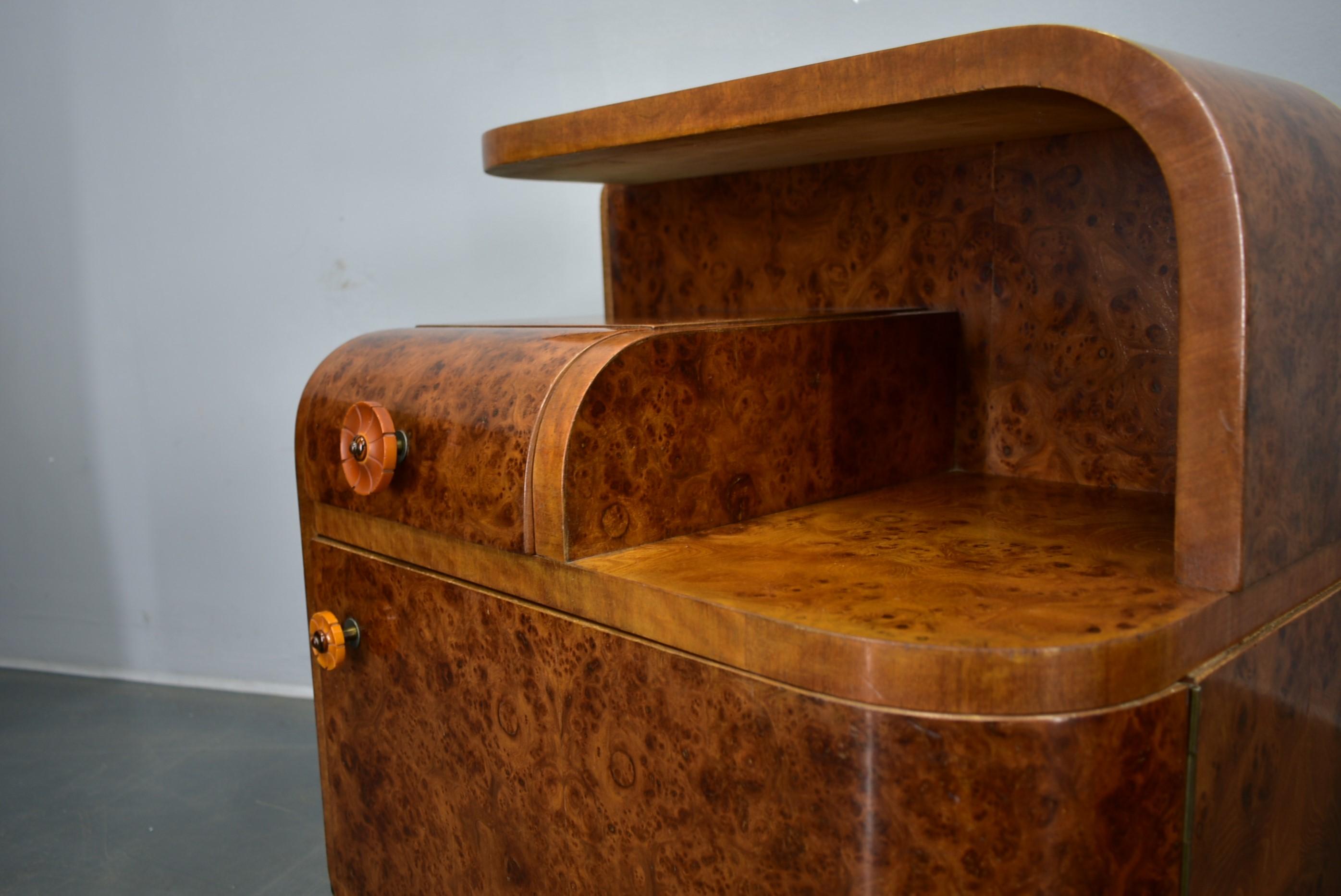 1940s Pair of Art Deco Bedside Tables, Czechoslovakia For Sale 1