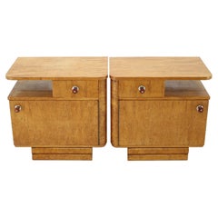 1940s Pair of Art Deco Bedside Tables, Czechoslovakia
