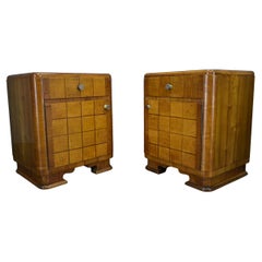 Coppia di comodini Art Déco degli anni '1940, Cecoslovacchia