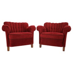 1940s Pair of Art Deco Club Armchairs, Czechoslovakia