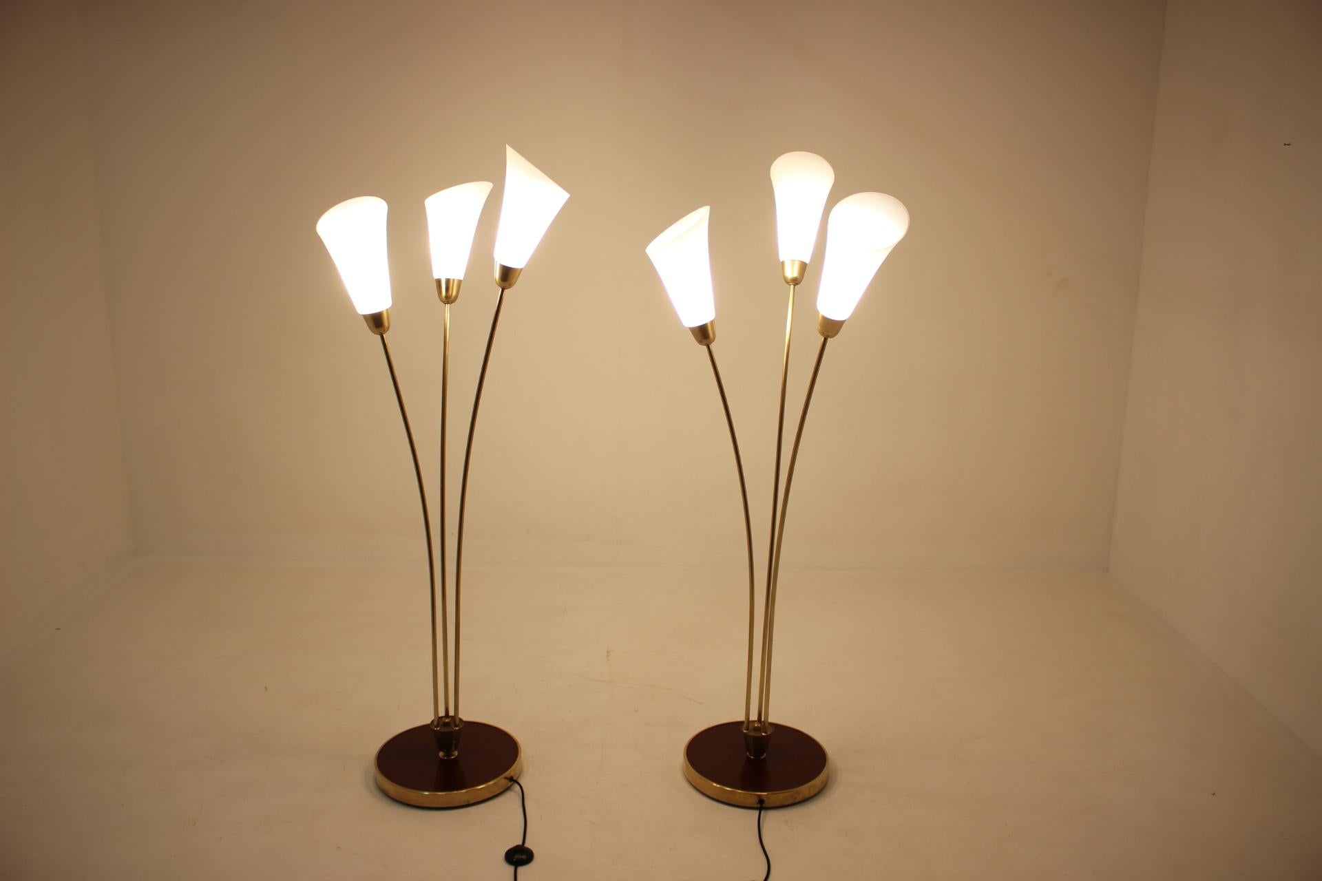 Paar Art-Déco-Stehlampen, Tschechoslowakei, 1940er Jahre (Art déco)