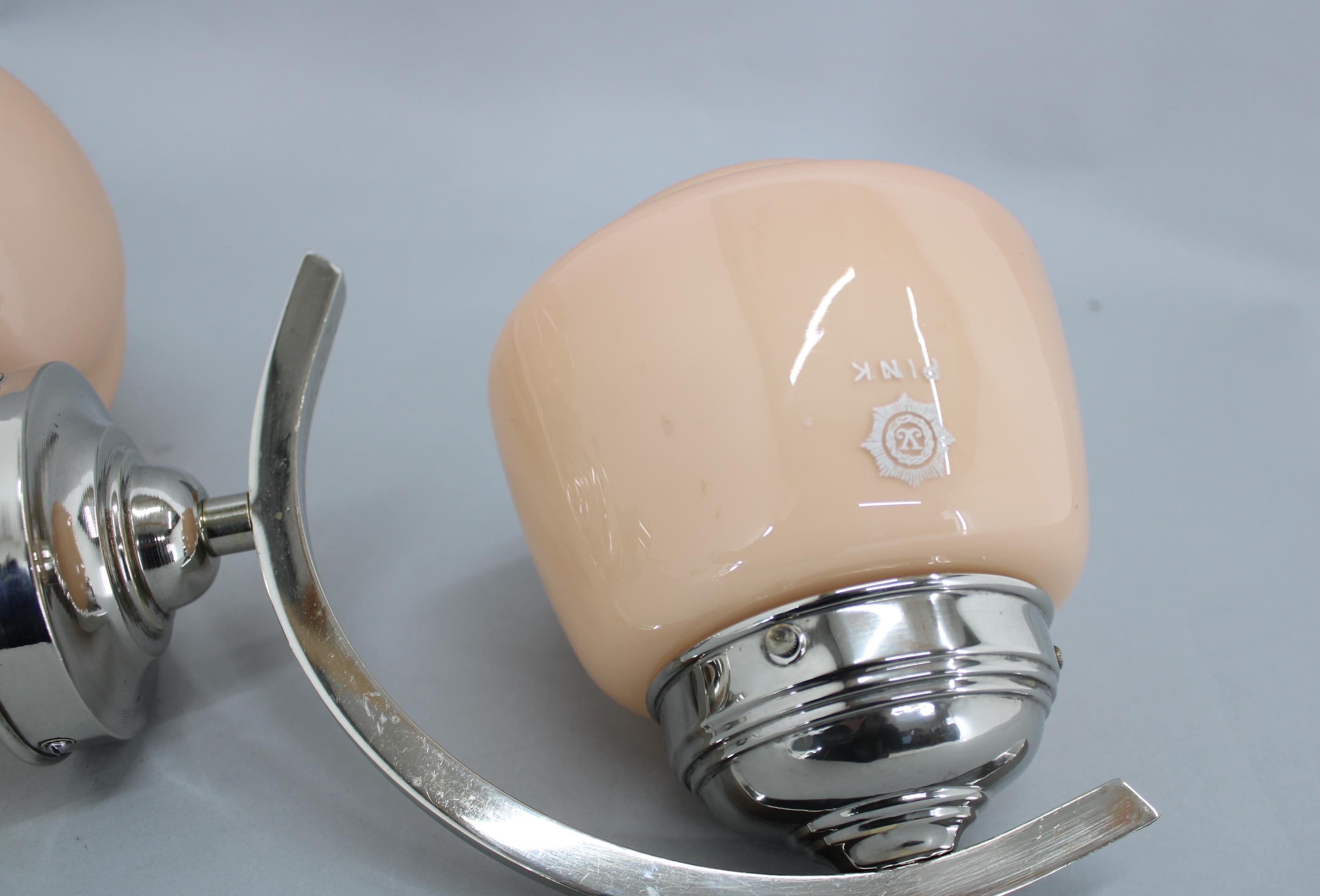 Coppia di lampade da parete Art Déco degli anni '40, Cecoslovacchia 2