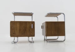 1940s Pair of Bauhaus Bedside Tables by Vichr a spol., Czechoslovakia