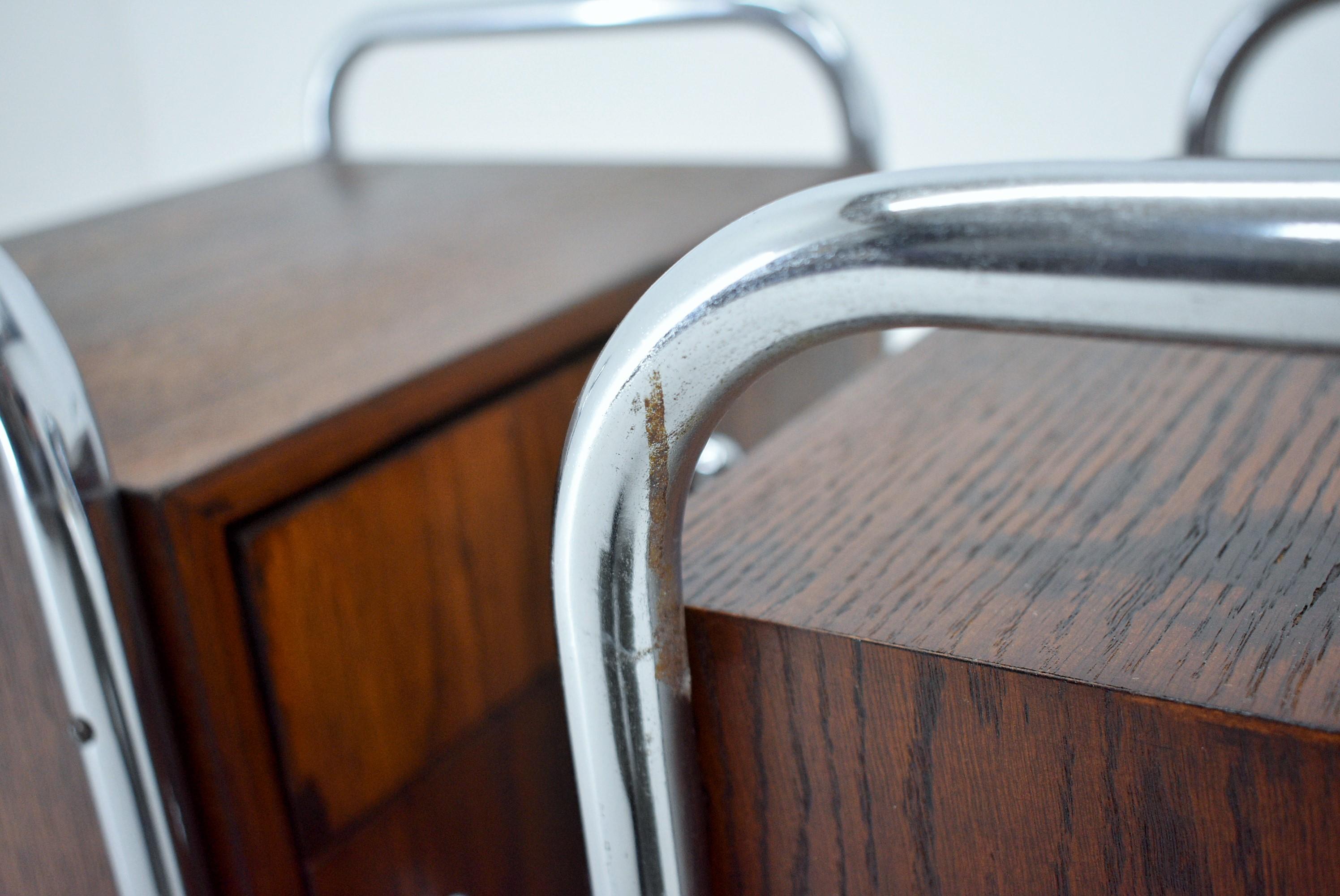 1940s Pair of Bauhaus Bedside Tables, Czechoslovakia 11