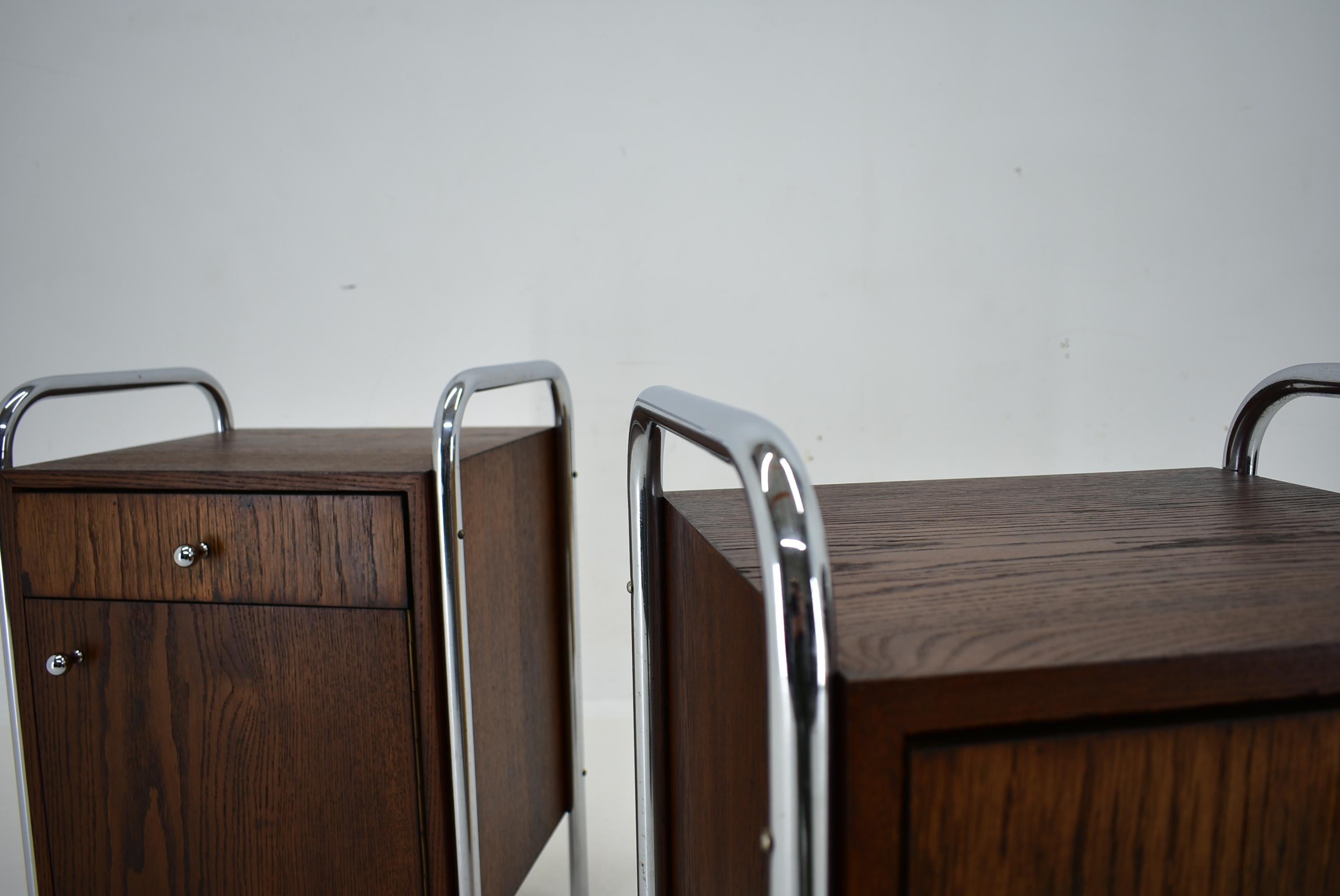 1940s Pair of Bauhaus Bedside Tables, Czechoslovakia 14