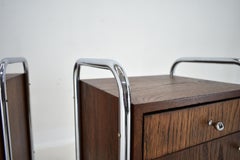 Paire de tables de chevet Bauhaus des années 1940, Tchécoslovaquie