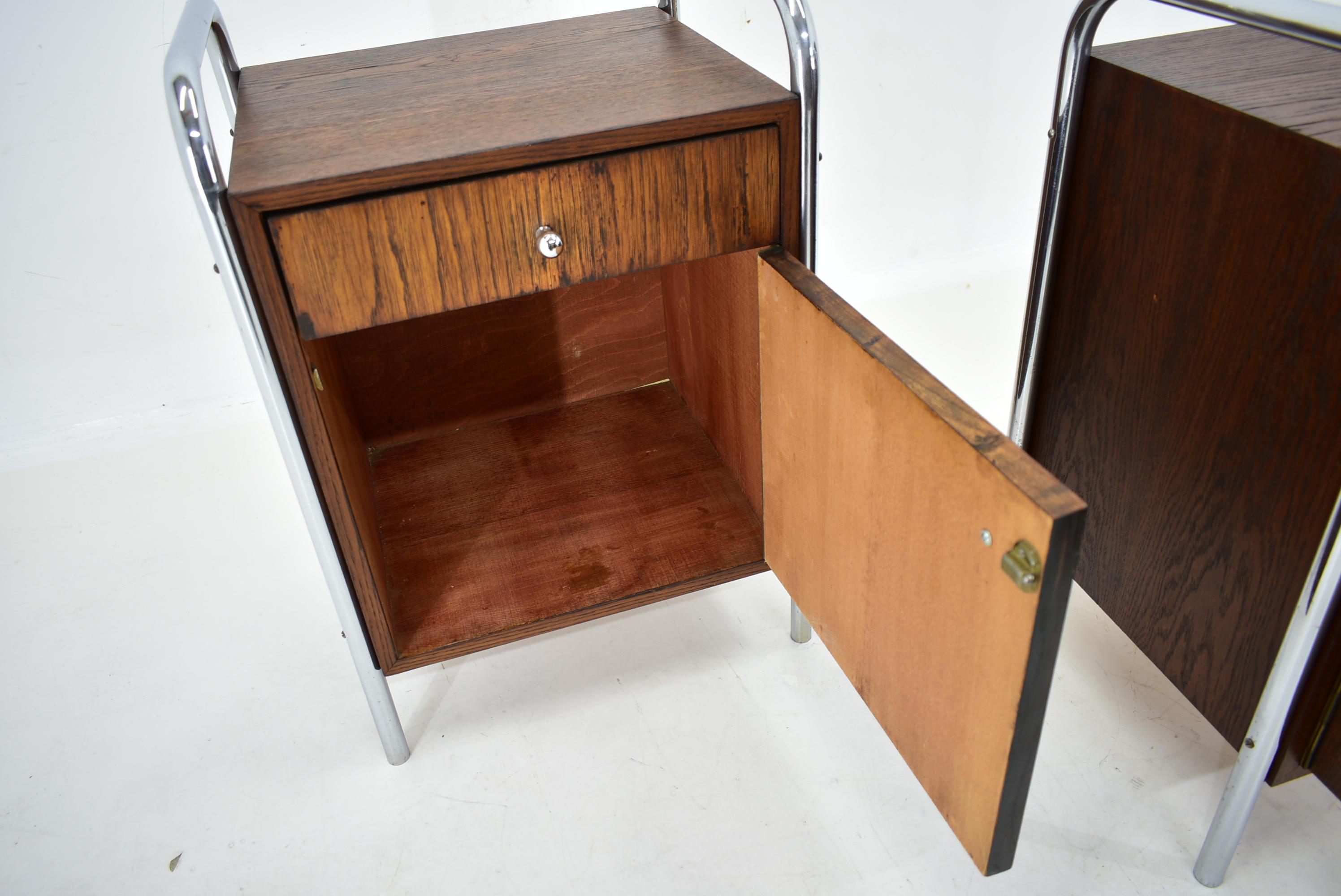 1940s Pair of Bauhaus Bedside Tables, Czechoslovakia 2