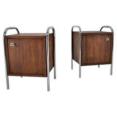 1940s Pair of Bauhaus Bedside Tables, Czechoslovakia