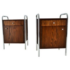 1940s Pair of Bauhaus Bedside Tables, Czechoslovakia