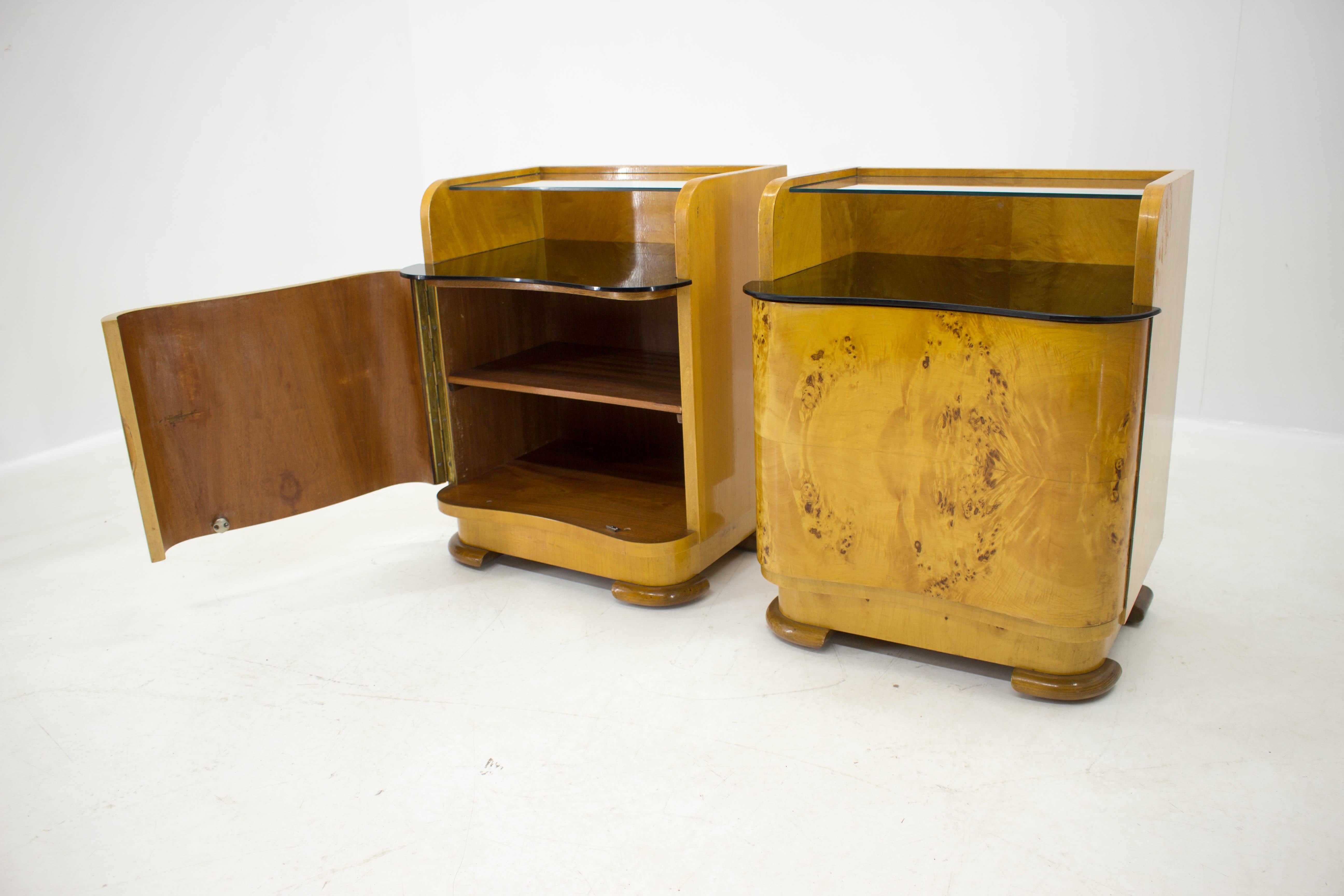 1940s Pair of Bedside Tables by Halabala for UP Zavody, Czechoslovakia 2