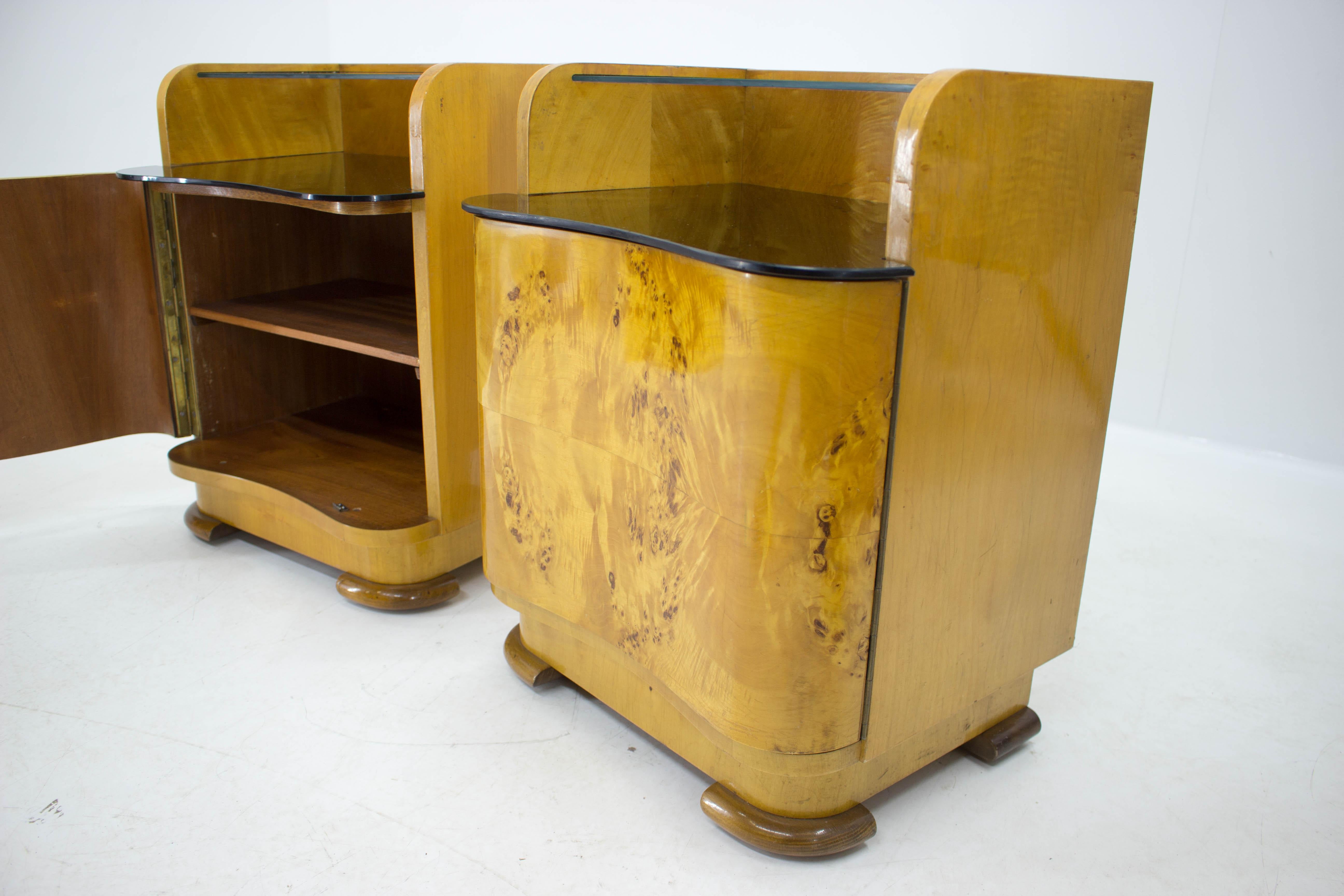 1940s Pair of Bedside Tables by Halabala for UP Zavody, Czechoslovakia 3