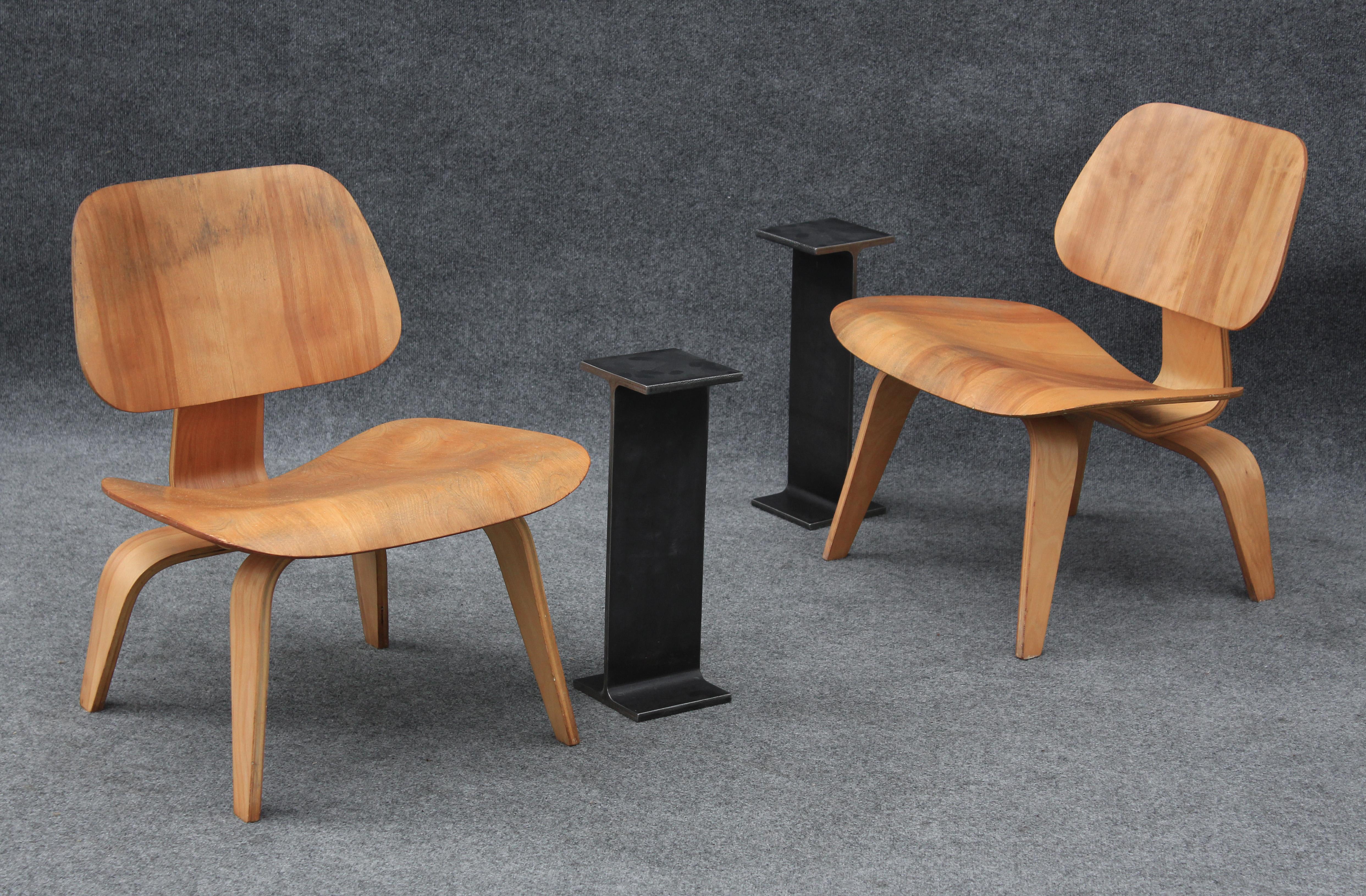 1940er Jahre Zwei frühe Charles Eames für Herman Miller Lcw Lounge Chairs in Birke im Angebot 1