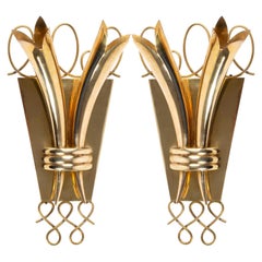 1940s Pair of Emilio Lancia Brass Sconces