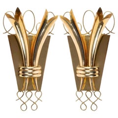 1940s Pair of Emilio Lancia Brass Sconces