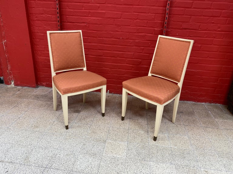 1940s Pair of French Art Deco Armchairs in the Style of André Arbus For Sale 6