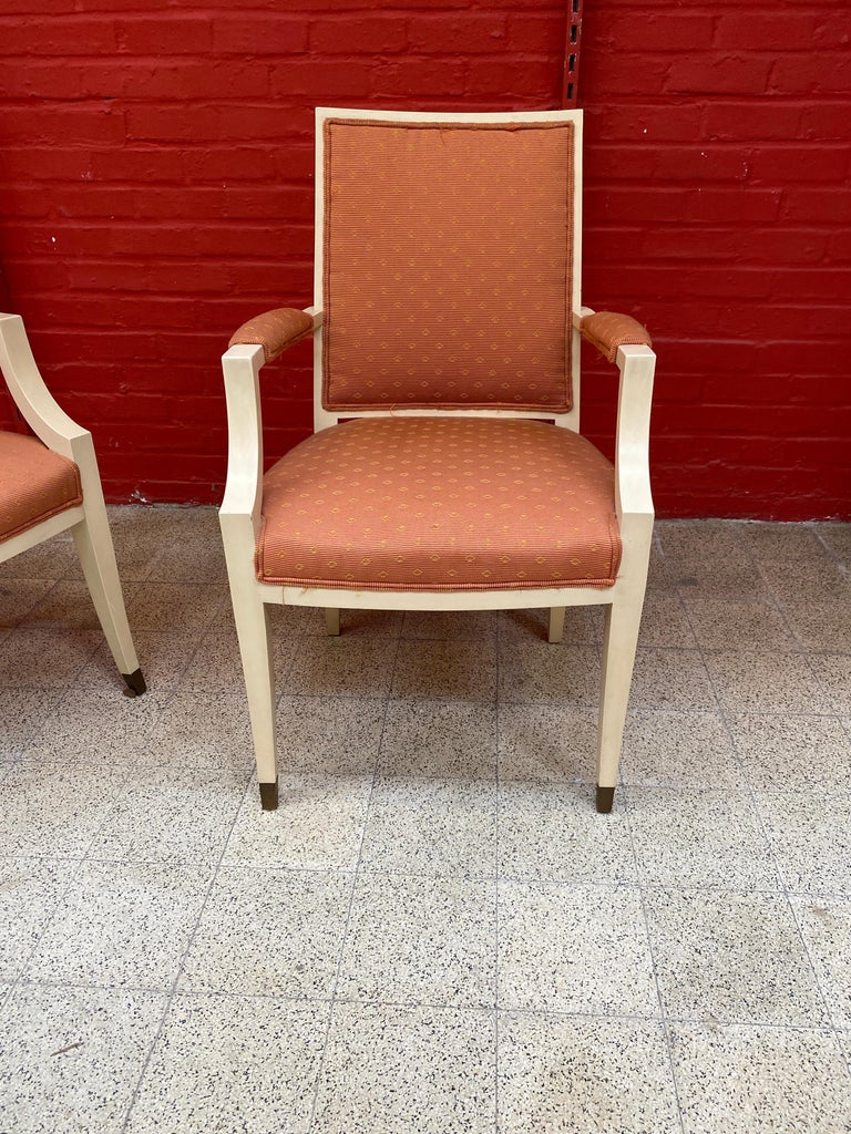 Mid-20th Century 1940s Pair of French Art Deco Armchairs in the Style of André Arbus For Sale