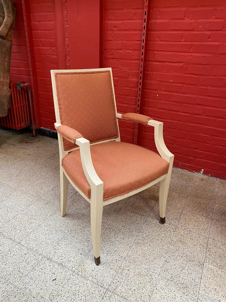 1940s Pair of French Art Deco Armchairs in the Style of André Arbus For Sale 4