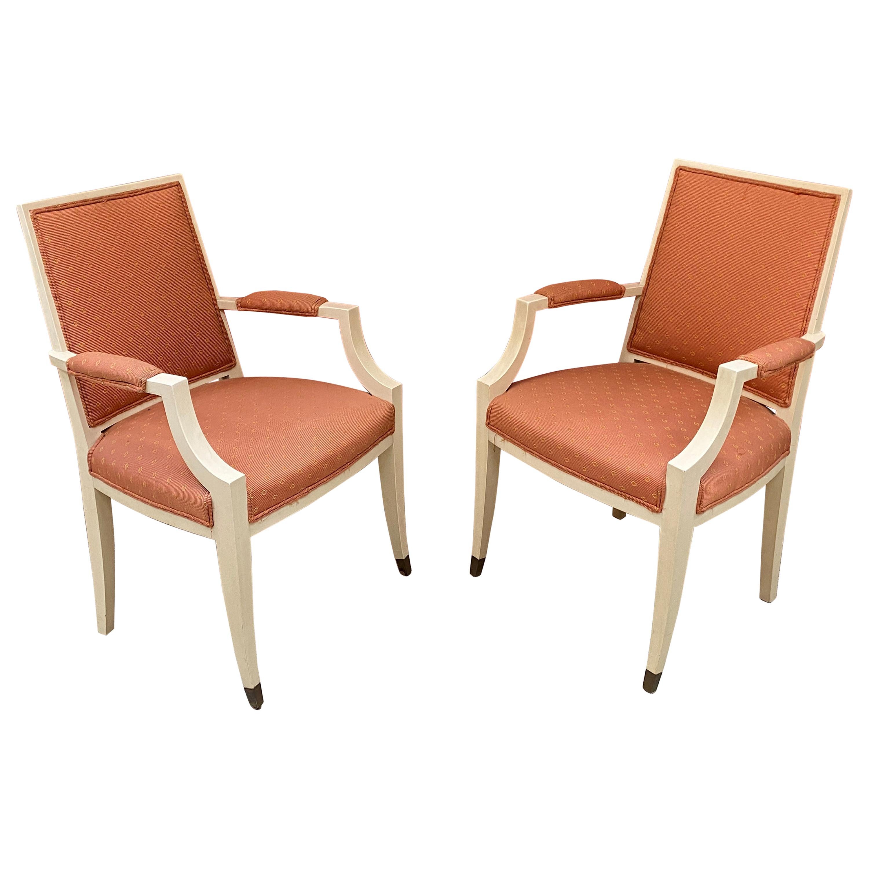 1940s Pair of French Art Deco Armchairs in the Style of André Arbus