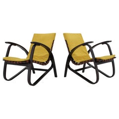 1940s Pair of Jan Vanek Bentwood Lounge Armchair, Czechoslovakia