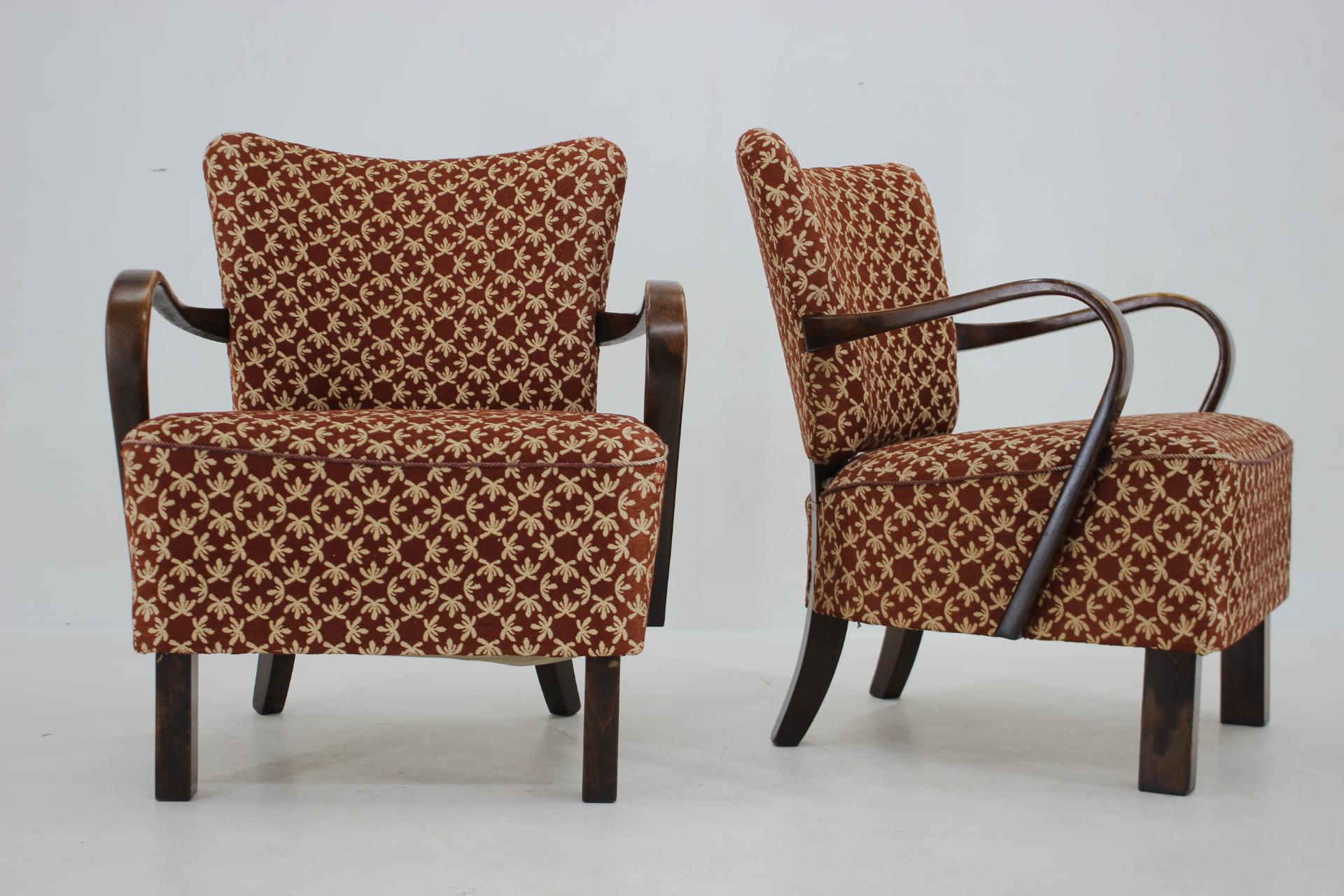 1940s Pair of J.Halabala Armchairs, Czechoslovakia 7