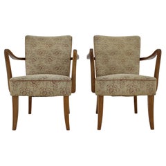 1940s Pair of Oak Armchair , Czechoslovakia