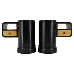 Pareja de raras mesillas de noche de los años 40, UP Zavody, Checoslovaquia