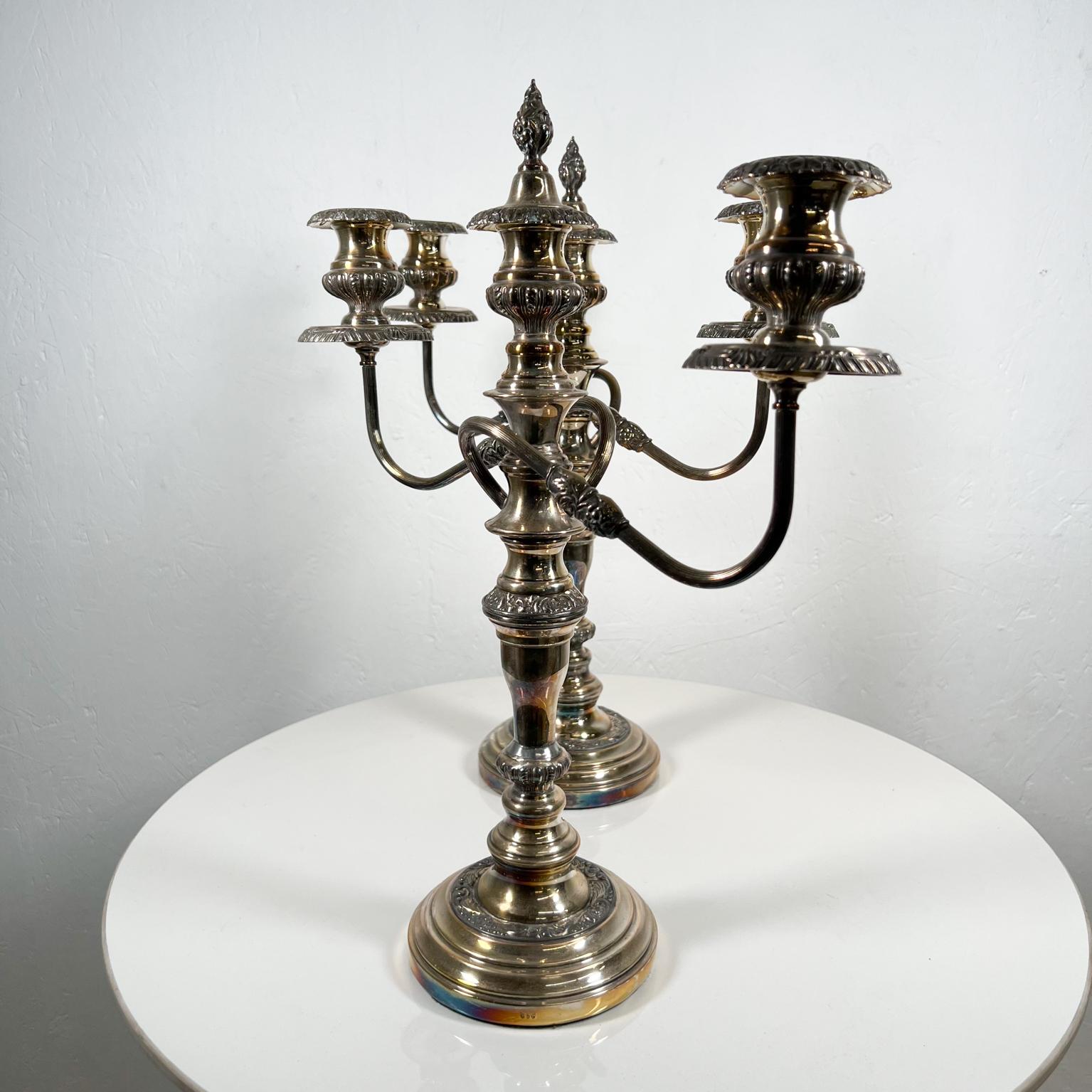 1940s Pair of Silverplate Candelabras by Goldfeder Silver Company New York 3