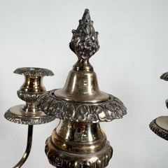 1940s Pair of Silverplate Candelabras by Goldfeder Silver Company New York