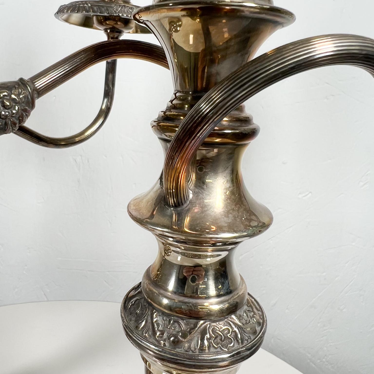 American 1940s Pair of Silverplate Candelabras by Goldfeder Silver Company New York