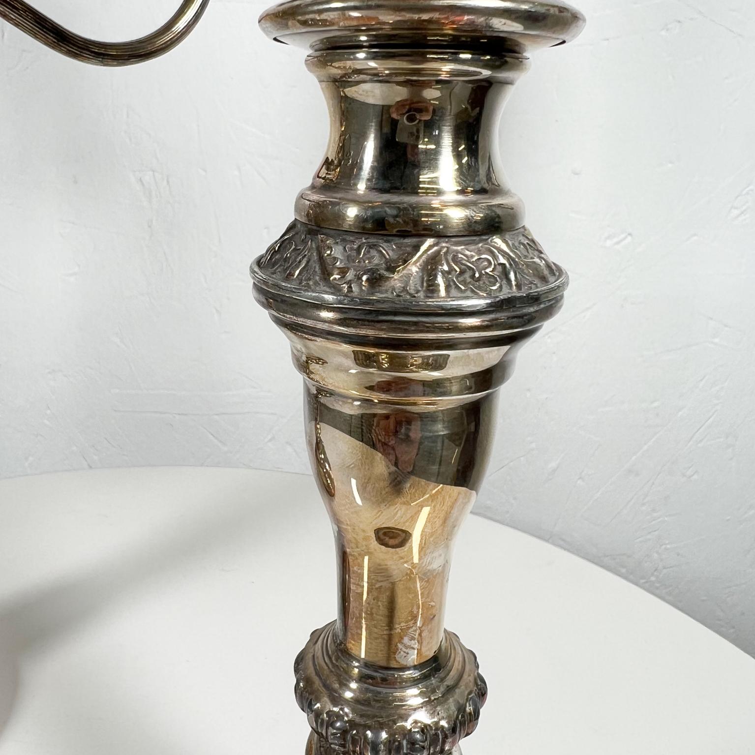 1940s Pair of Silverplate Candelabras by Goldfeder Silver Company New York In Good Condition In Chula Vista, CA