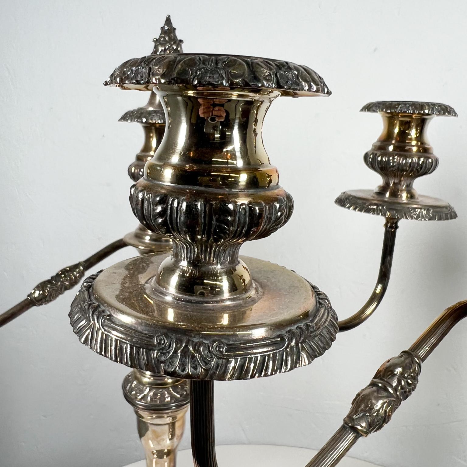 Silver Plate 1940s Pair of Silverplate Candelabras by Goldfeder Silver Company New York
