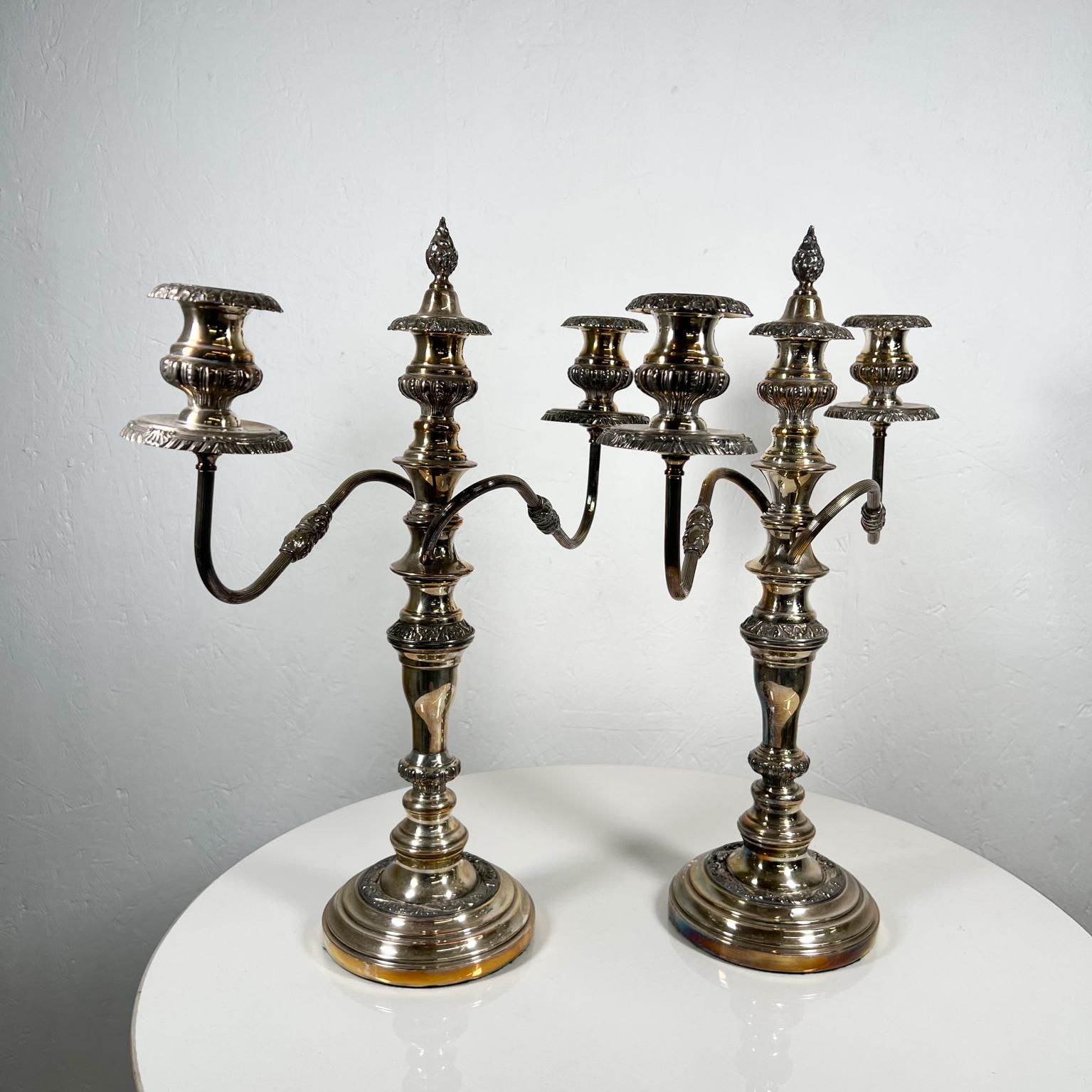 1940s Pair of Silverplate Candelabras by Goldfeder Silver Company New York 1