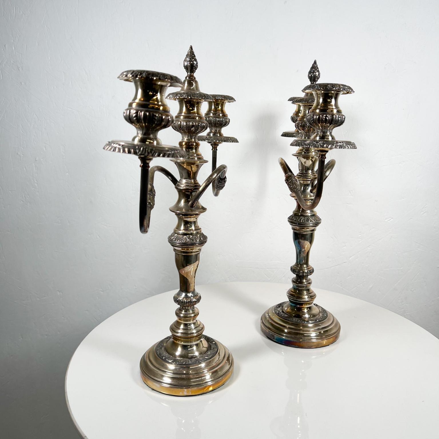 1940s Pair of Silverplate Candelabras by Goldfeder Silver Company New York 2