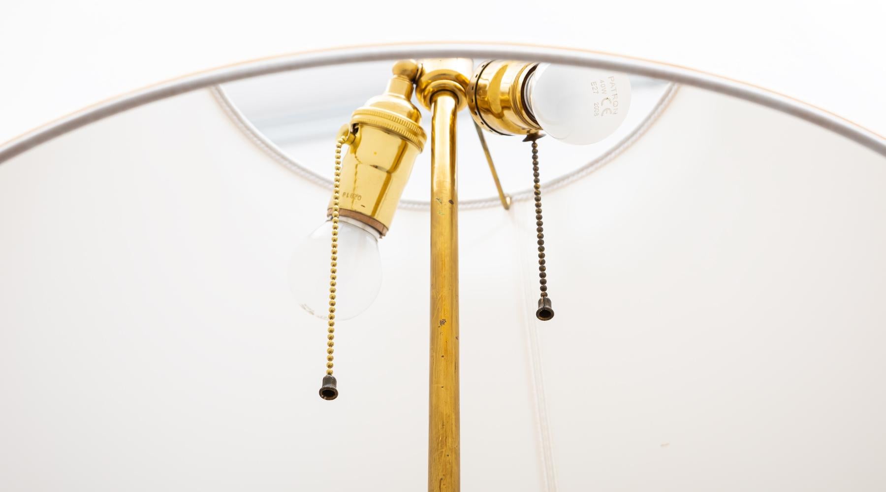 1940s Pair of T.H. Robsjohn-Gibbings Floor Lamps 'New Re-Covery' For Sale 3