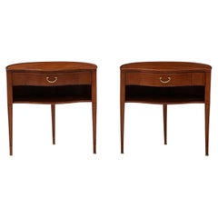 Antique 1950s Paolo Buffa Pair of Mahogany Nightstands or Bedside Tables