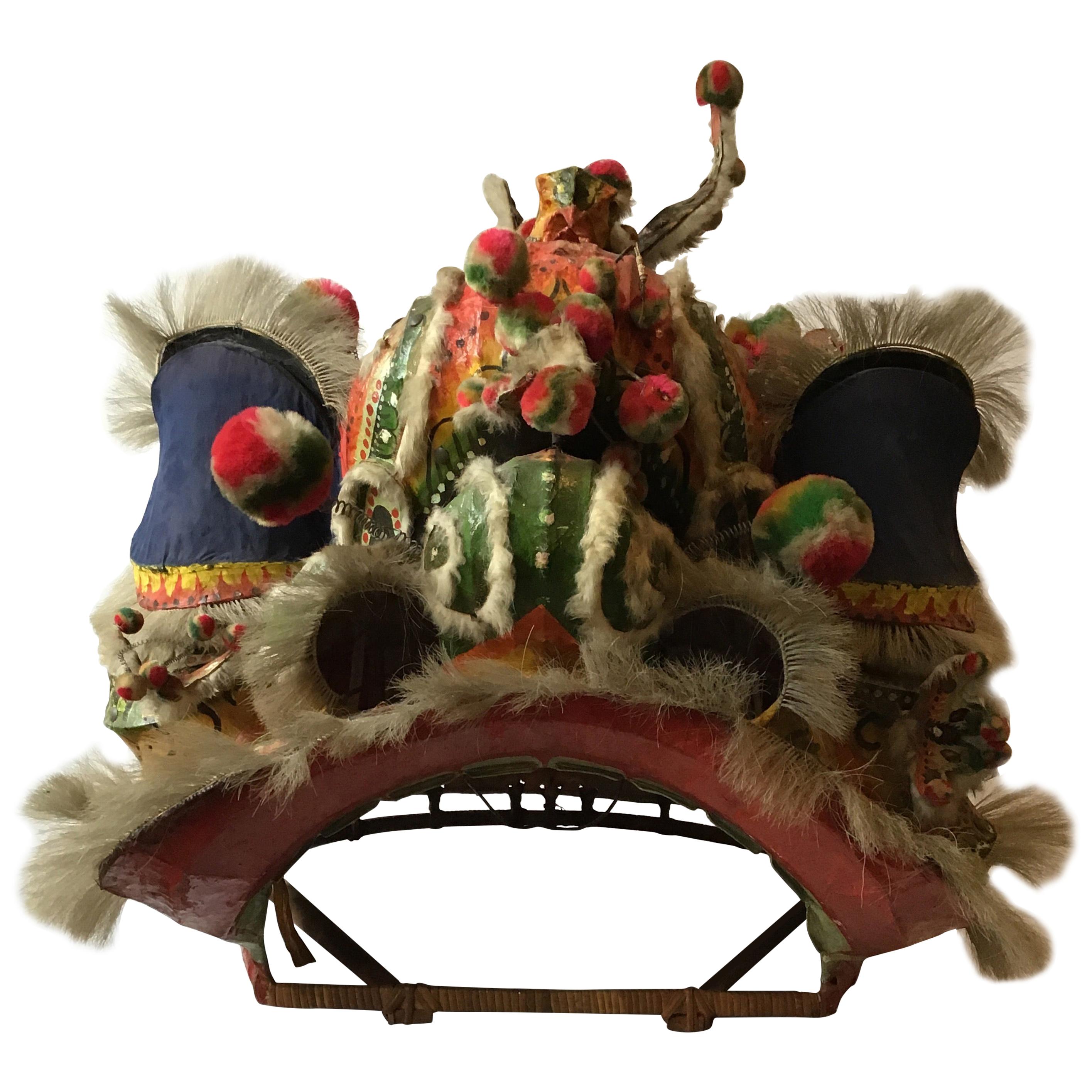 1940er Jahre Papier Mache chinesischen Drachenkopf aus einem Kostüm im Angebot